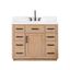 Gavino 42" Light Brown Wood Vanity with Composite Stone Top