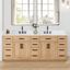 Gavino 84" Light Brown Wood Vanity with Composite Stone Top