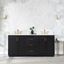 Gazsi 72" Black Oak Double Bathroom Vanity with Composite Stone Countertop