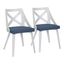 Charlotte Blue Upholstered Cross Back Side Chair