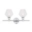 Gene 2-Light Chrome Wall Sconce with Clear Glass Shades