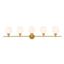 Gene 5-Light Brass Wall Sconce with Frosted White Glass Shades