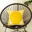 Yellow and White Geometric Polyester Throw Pillow Cover 20" x 20"