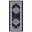 Navy Blue and Ivory Tufted Synthetic Runner Rug, 2'2"x6"