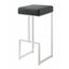Contemporary Black Leather & Chrome 31" Backless Counter Stool