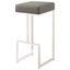 Sleek 31" Dark Gray Vegan Leather and Chrome Bar Stool