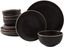 Black Ceramic 12-Piece Dinnerware Set, Service for 4