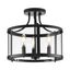 Gilliam 13" Matte Black Circular Semi-Flush Mount with Clear Glass