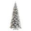 9ft Narrow Flocked Spruce Christmas Tree with Warm White Lights