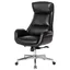 Ergonomic Executive High-Back Swivel Chair in Black Leatherette