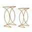 Elegant Gold Mirrored Round Side Table Set with Tempered Glass Top