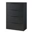 Black 36" Steel 4-Drawer Lockable Lateral File Cabinet