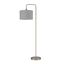 58" Brass Adjustable Floor Lamp with Light Gray Velvet Shade