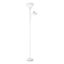 Matte White Adjustable Metal Torchiere with Reading Light