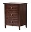 Cappuccino 3-Drawer Nightstand with Nickel Hardware