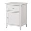Transitional White Wood and Nickel 1-Drawer Nightstand