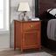 Elegant Oak and Nickel Transitional Nightstand with 1 Drawer