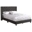 Ash Black Faux Leather Full Bed with Tufted Headboard