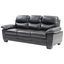 Marta Black Faux Leather Tufted Sofa with Padded Arms