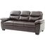 Marta 78'' Dark Brown Faux Leather Tufted Sofa