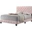 Pink Velvet Full Bed with Tufted Upholstered Headboard