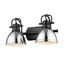 Vintage Industrial Bronze & Black Direct Wired 2-Light Outdoor Vanity