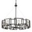 Matte Black Contemporary 8-Light Chandelier with Clear Glass Cylinders