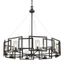 Matte Black Contemporary 8-Light Chandelier with Clear Glass Cylinders