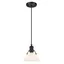 Orwell 7.5" Mini Pendant Light in Matte Black with Opal Glass