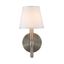 Transitional Pewter Dimmable Wall Sconce with Classic White Shade