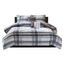 Gray Twin Microfiber Reversible Plaid Comforter Set