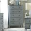 Brushed Grey Coastal 5-Drawer Solid Pine Chest