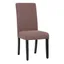 Brown Linen Upholstered Parsons Dining Chair with Rubberwood Legs