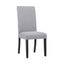 Gray Linen Upholstered Parsons Side Chair with Wood Legs