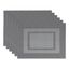 Gray Double Border Vinyl Rectangle Placemats, Set of 6