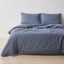 Slate King/California King Organic Cotton Percale Duvet Cover Set