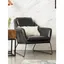 Transitional Greer Black Leather Metal Club Chair