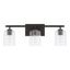 Greyson Bronze 3-Light Vanity with Clear Seeded Glass Shades