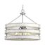 Gray and Whitewashed Faux Wood Drum Pendant Light