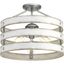 Gulliver 17" White and Galvanized Farmhouse Drum Light