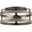 Gulliver 14'' Graphite Modern Farmhouse Flush Mount Ceiling Light with Faux-Wood Accents