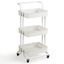 White 3-Tier Metal and ABS Rolling Utility Cart