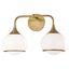 Elegant Aged Brass 2-Light Sconce with Opal Glass Shade