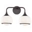 Reese Dual-Shade Opal Glass 2-Light Sconce in Old Bronze