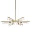 Elegant Aged Brass 6-Light Chandelier with Beaded Clear Glass Shades