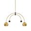 Willow Arced Sputnik 2-Light Chandelier in Aged Brass and Black