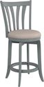 37" Blue Wire Brush Swivel Wood Counter Stool