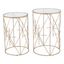 Elegant Gold and Glass Round Side Table Set, 15''