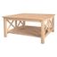 Hampton Square Unfinished Solid Parawood Coffee Table