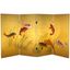 Gold Koi Pond Double Sided Canvas 4-Panel Room Divider